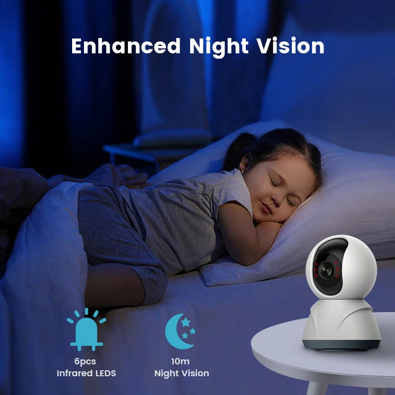 1080P humanoid detection wireless tuya cloud storage baby monitor 2MP two-way audio p2p wifi babyfoon met camera