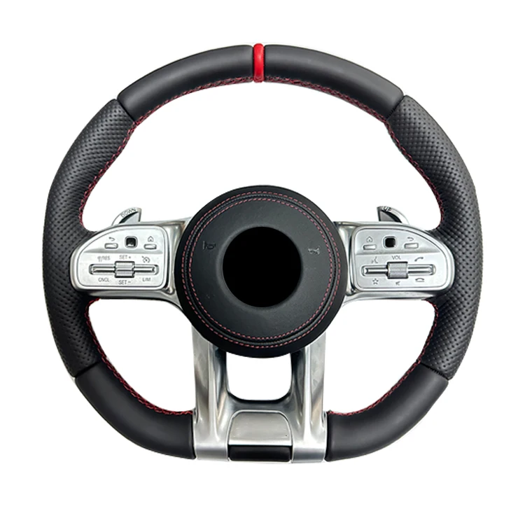 High Quality Custom Real Carbon Steering Wheel Carbon Fiber Led Light Alcantara For Mercedes Benz AMG Steering Wheel