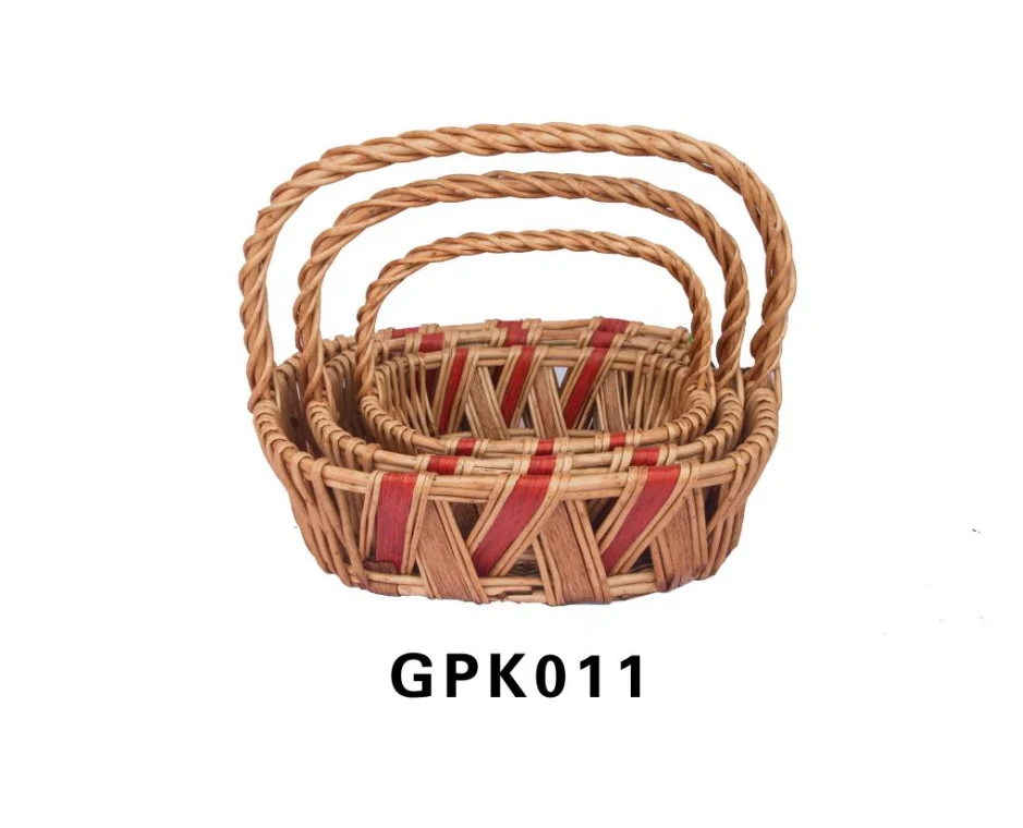 Good Quality Wicker Baskets Woven Storage Flower Basket with Handle Rattan Planter