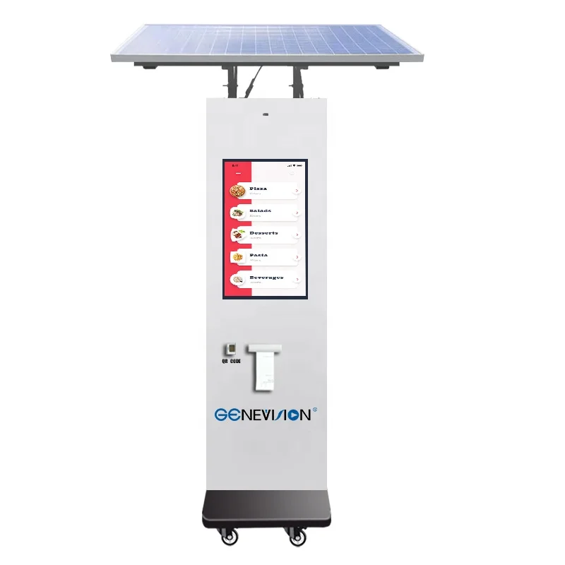 22 Inch Solar Panel Powered Outdoor High Brightness Touch Screen Self Service Kiosk Payment Kiosk Food Vending Machine