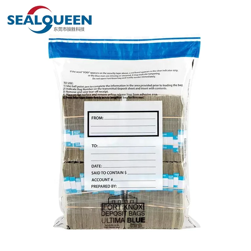 High Quality Custom Design Printing Packing Sealing Cash Deposit Bank Bag For Packaging