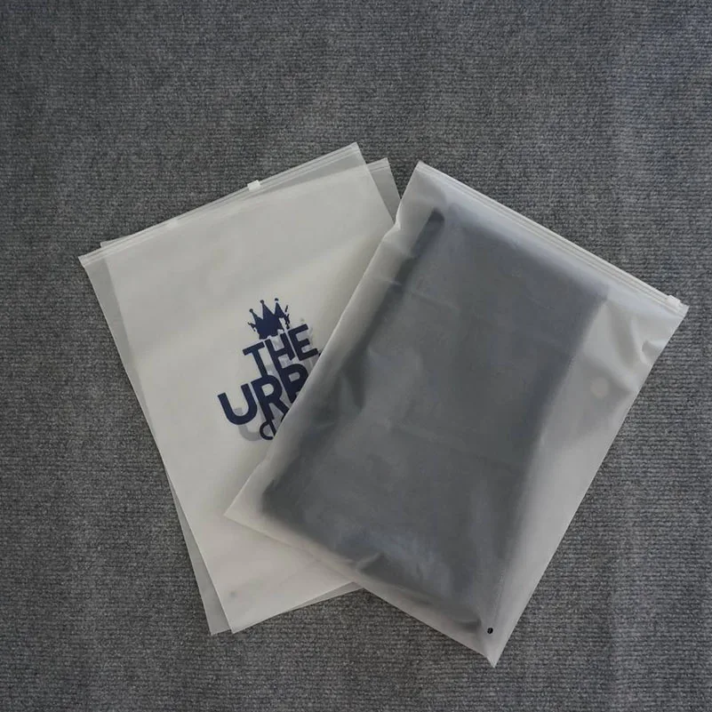 Custom Biodegradable Pe Plastic Bag For Swimwear Clothes,Logo Ziplock Bag For Package,Frosted Zipper Bag For T Shirt Packaging