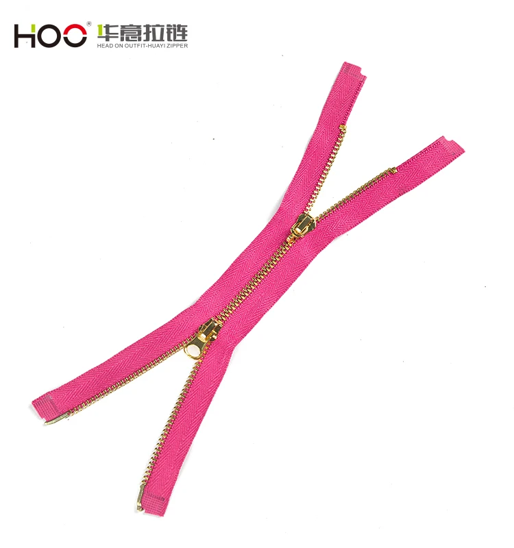 Wholesale High Quality Custom Metal Zipper3# 5# Double open Metal Zipper for Clothing Bags