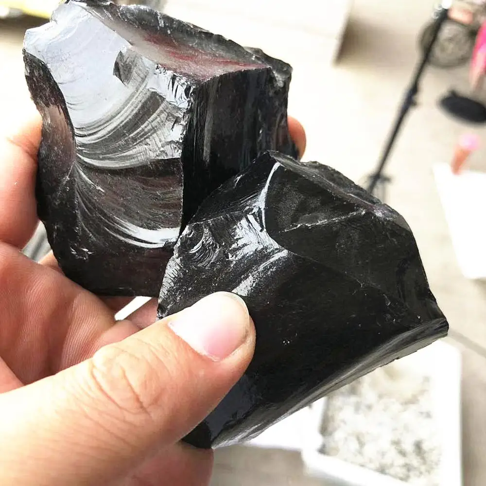 Wholesale natural raw rock obsidian rough stone for jewelcrafting