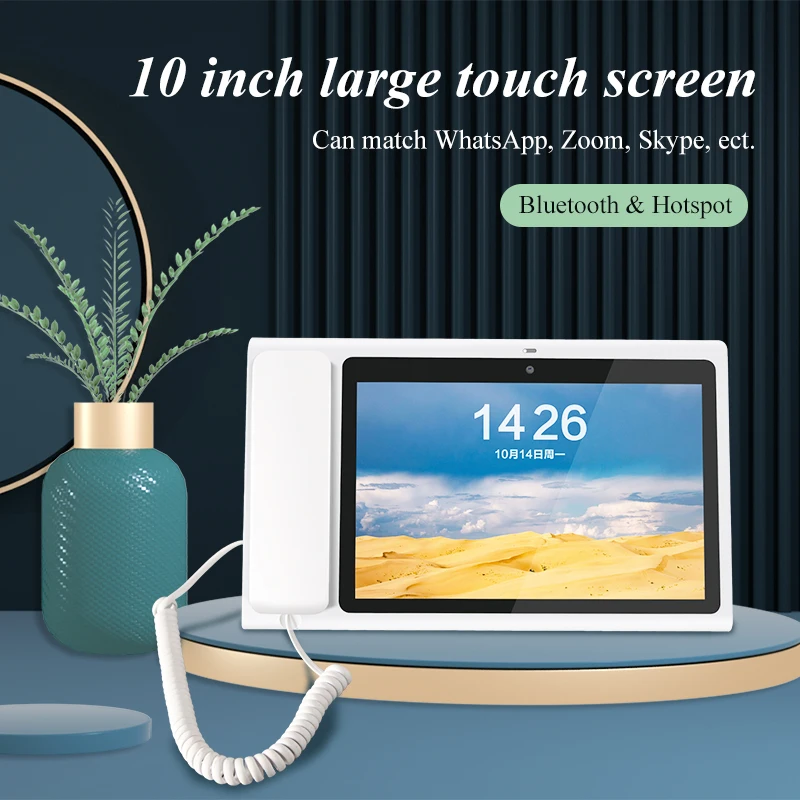 Personal using Hotel Home Office Big Touch Screen POE SIM  Card calling Android 10  WiFi Voip SIP Phone