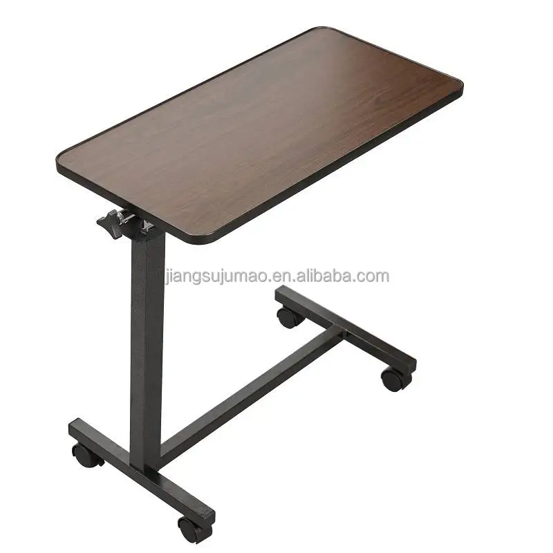 Wooden rotated table top Adjustable Rotating Hospital Over Bed Table Table for Hospital or Home Office or Bedroom Easy transport