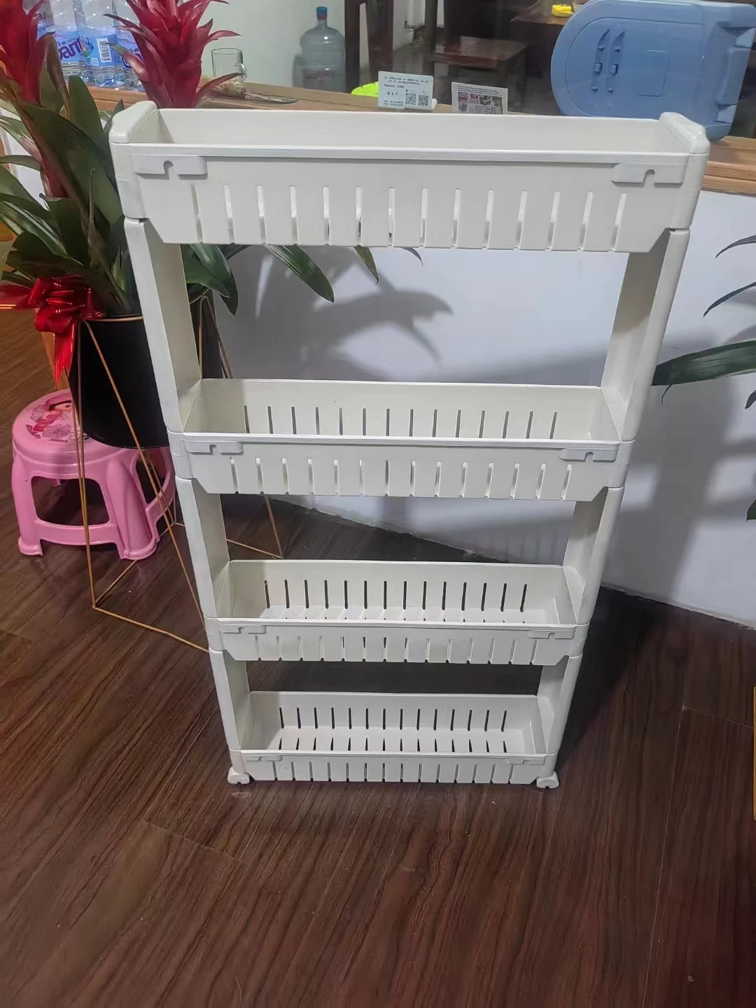 Rectangle Shape 4 Layers Hollowed Narrow Storage Rack Used Mould Second Hand Plastic PP Injection Mold