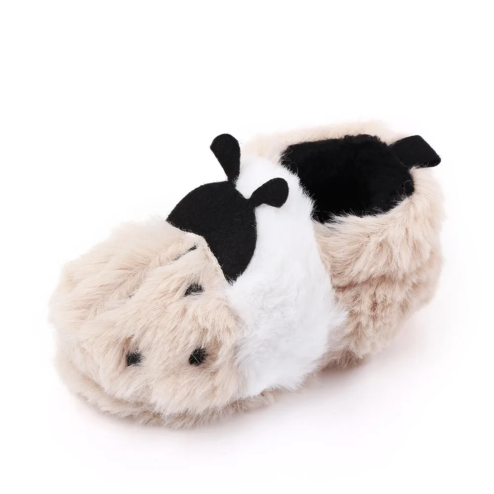 2022 Pv Velvet Cute baby  plush  slippers fur toddler kids baby slides sandals for winter