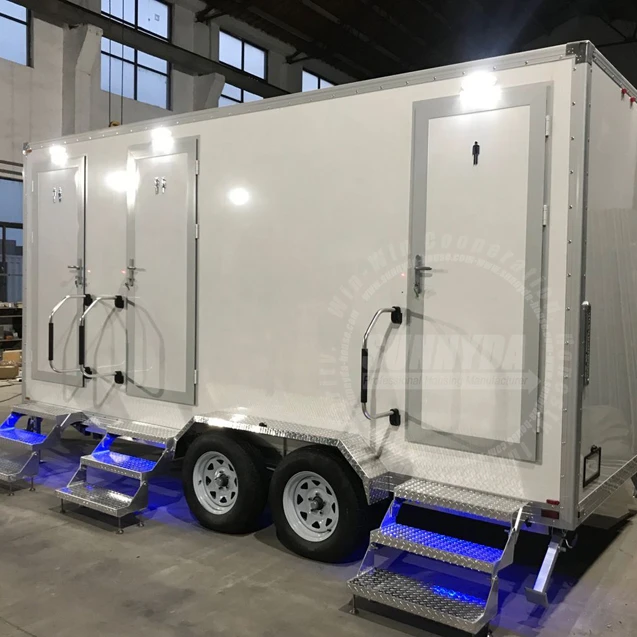 More popular portable china toilets folding type mobile toilet trailer