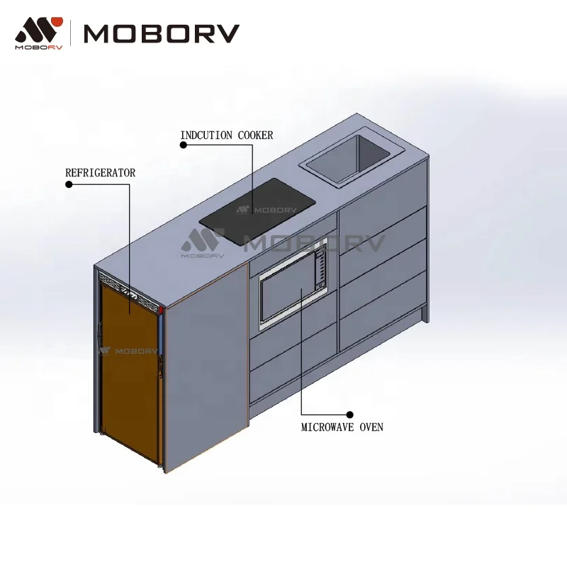 MOBORV сертифицированная бытовая техника система подъема кровати комплект фургон для кемпинга мебель и холодильник микроволновая печь раковина