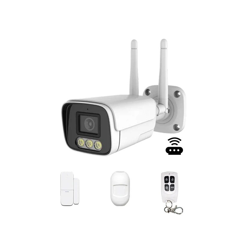 Беспроводная сирена 2MP H.265, 2 года, звездный свет, цвет IP 66, CMOS, Zigxico, 2-сторонняя звуковая сигнализация, обнаружение движения человека, камера Cc