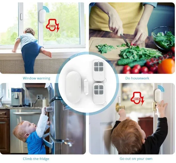 cheap home anti burglar wireless remote control magnetic sensor security alarms for windows and doors
