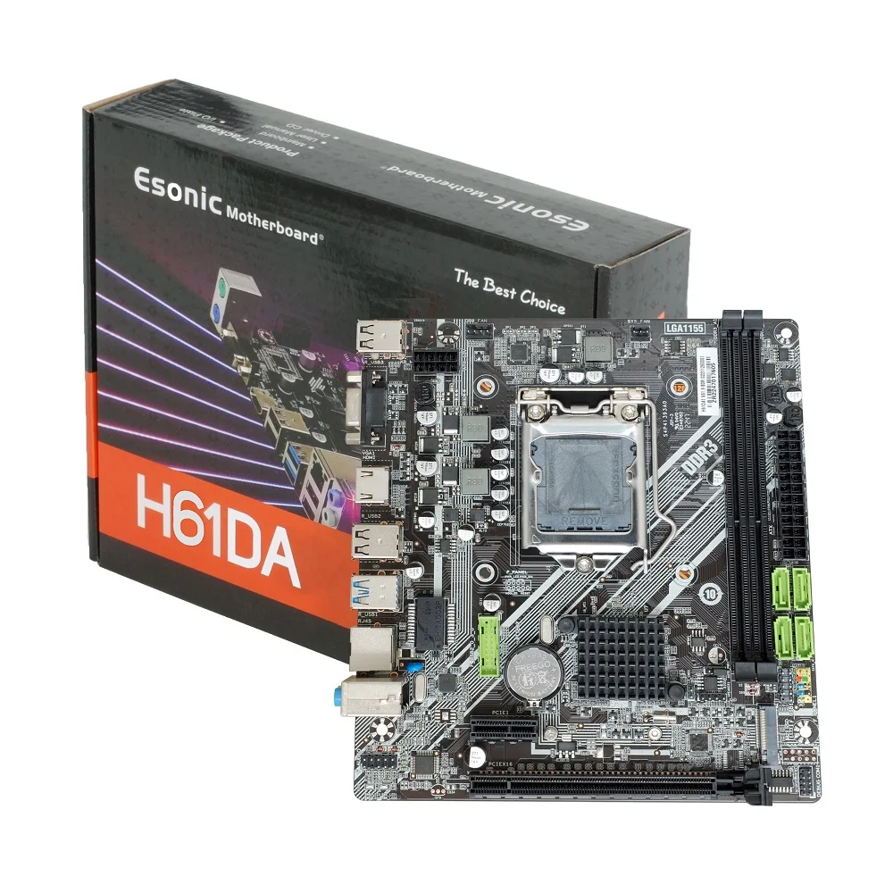 ITZR Esonic H61 M.2 Desktop Motherboard LGA 1155 DDR3 MATX Mainboard for 2nd/3rd Intel Core CPU In Stock