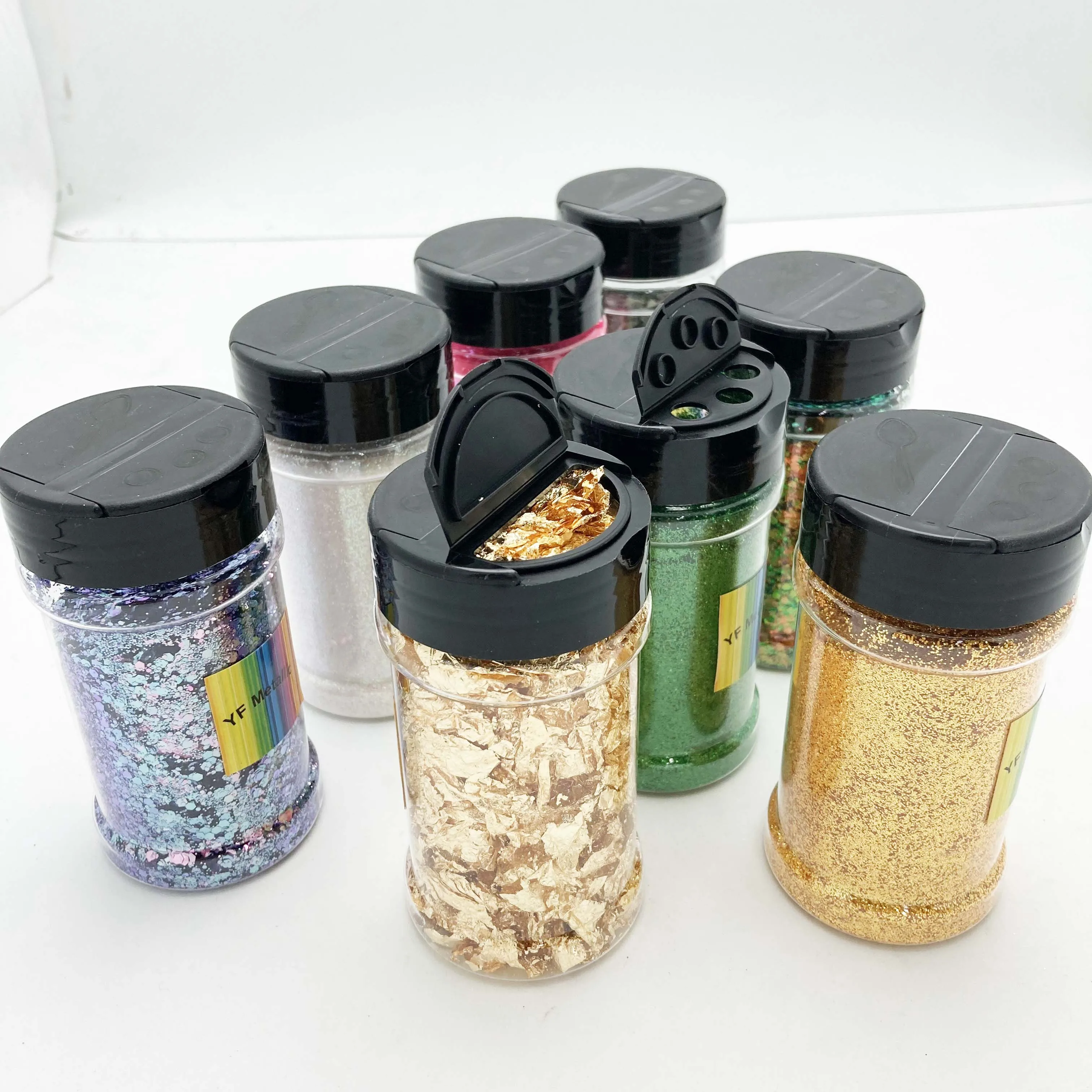 3,5 унций блеск шейкер банки оптовая продажа порошок с блестками для поделок и стакан