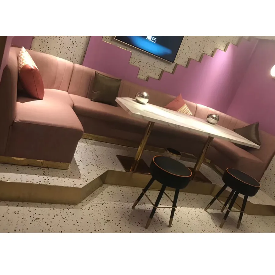 custom night club VIP bar table furniture used velvet fabric sofas for nightclub lounge bar