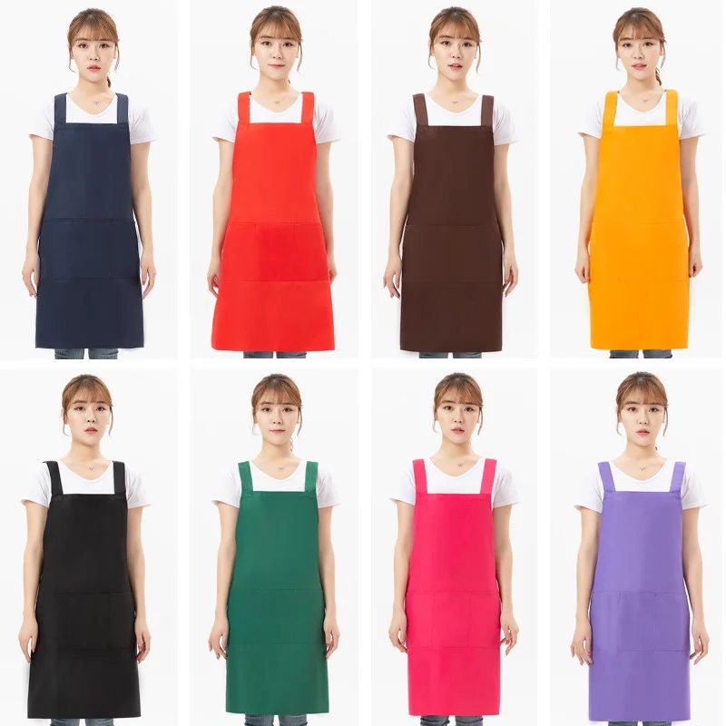 Kitchen Crafting BBQ Drawing Machine Washable Bib Aprons for Women with Pockets