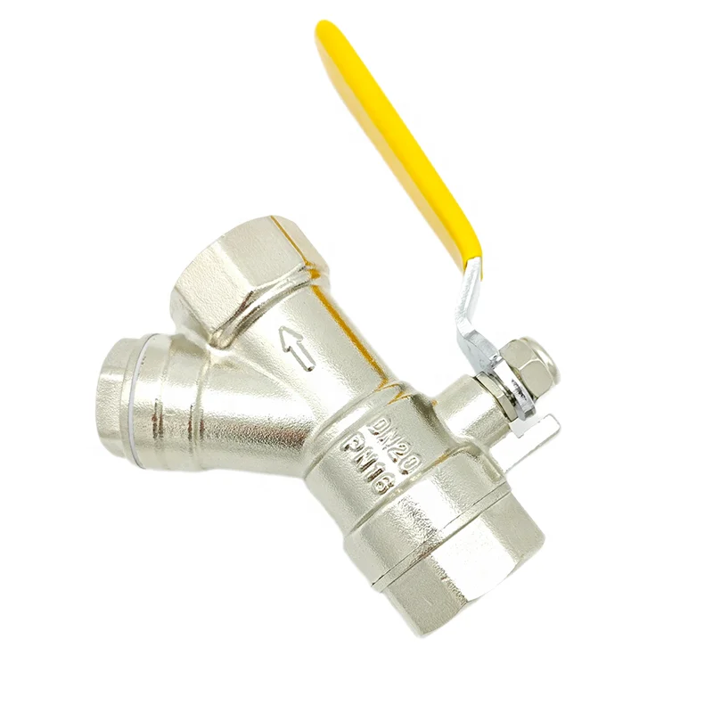 Factory Supplied Y-Strainer Brass Ball Valves With Female G * Female G Long Handle Manual Control Stainless Steel Or Brass Ball