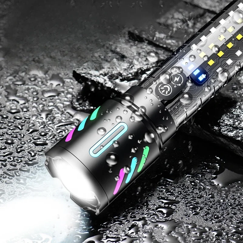 Wason Professional Manufacturer Plastic And Aluminum Alloy 2 In 1 OEM White Laser Flashlight Torch With Red Blue Warning Light