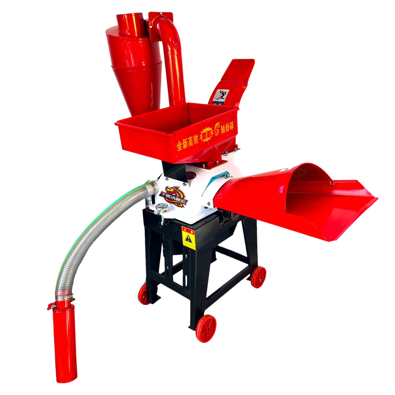 Automatic bag filling self priming livestock feed straw hammer maize grinding mill corn grain crusher chopper machine 1 ton/h