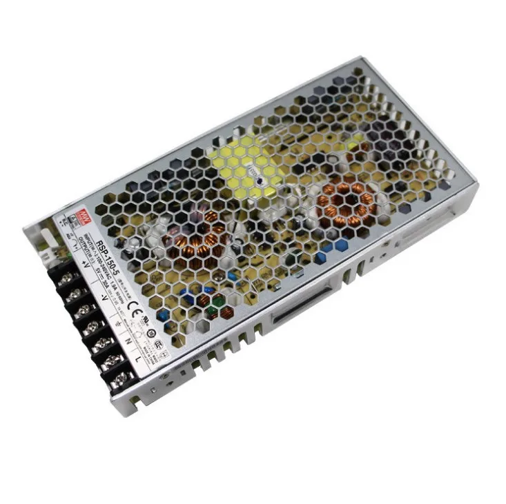 Импульсивный источник Meanwell RSP-150-5 150W 5V 30A закрытого типа, и он имеет высокую эффективность питания с одним выходом, AC-DC с функцией PFC Импульсный источник питания светодиодного табло