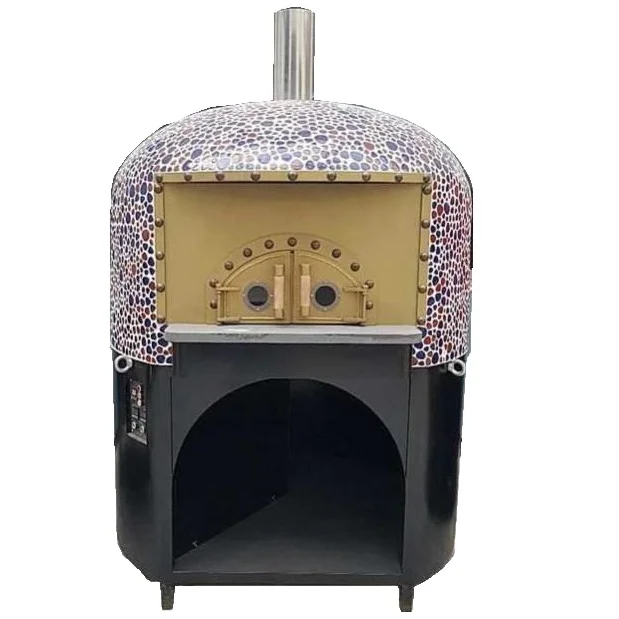 Top red white bricks bottom decorative bricks electrically heated pizza oven
