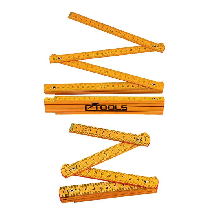 Folding Carpenters Ruler End Collapsible 1M 2 Meters Yellow Straight Folding Ruler