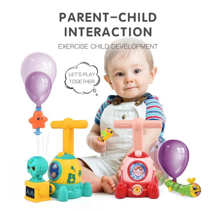 Kids Balloon Power Fly Toy Spacecraft Air Power Balloon Launch Tower for Kids Gift Balloon Toy