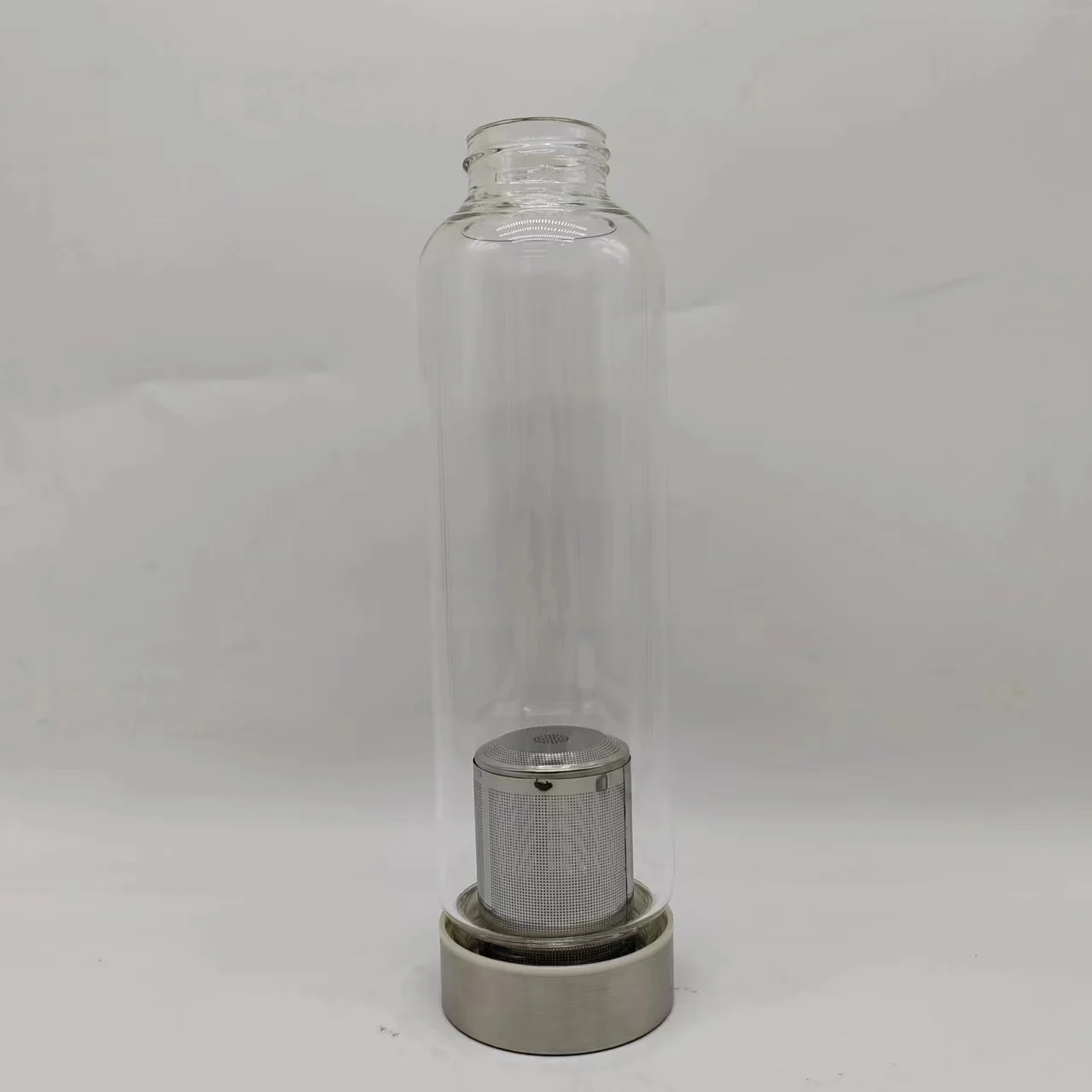 Factory custom filterable 12oz 16oz High Borosilicate water beverage  tea glass can cup with bamboo lid and straw