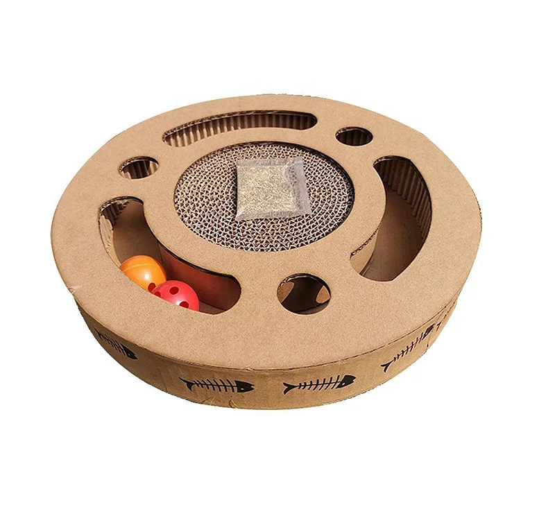 
Round Bell Ball Corrugated Paper Cat Scratching Claw Toy Pet Cat Training Toy 