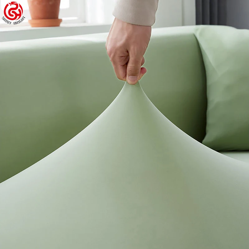 Solid Color Elastic Slipcovers Couch Cover Stretch Sofa Towel Corner Sofa Covers 3 Seats For Fully Wrapped Cover