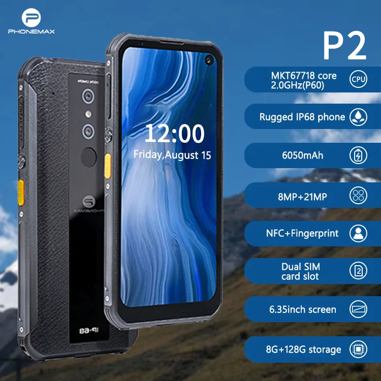 Phonemax Android NFC GPS fingerprint Dual-SIM 6.35inch smart industrial military ip68 outdoorA Atex explosion-proof rugged phone