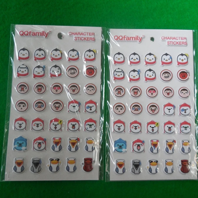 OEM character stickers for kids cute cartoon animals penguin puffy stickers custom