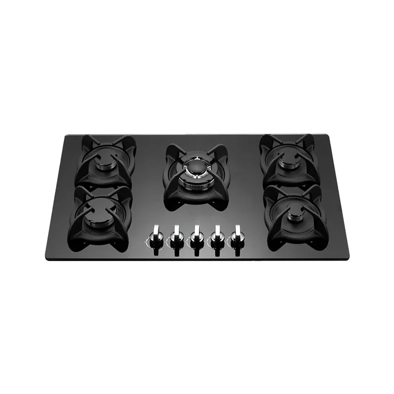 Manufacturer Tempered Glass Panel Enamel pan support 60 cm 3 gas 1 ceramic hob Built-in Gas Stove with Ceramic Hob