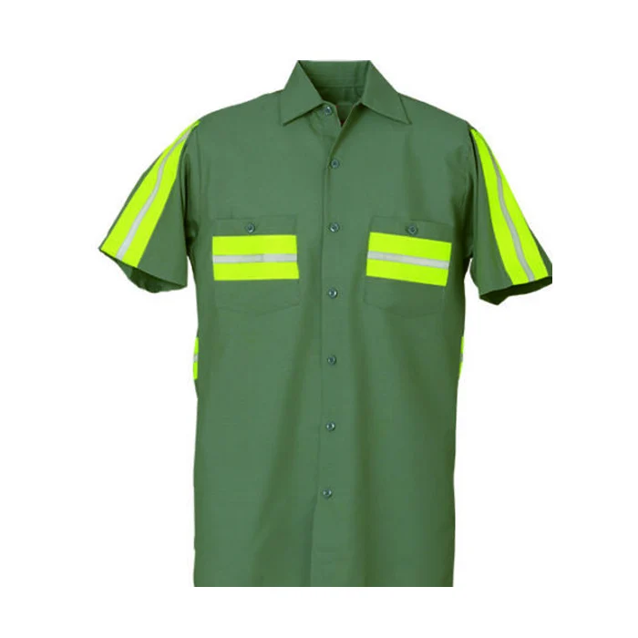 Reflective Mechanic Industrial Working Shirt with Reflective Tapes