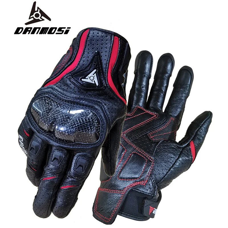 
Custom high quality soft breathe sheepskin leather motorcycle riding gloves 