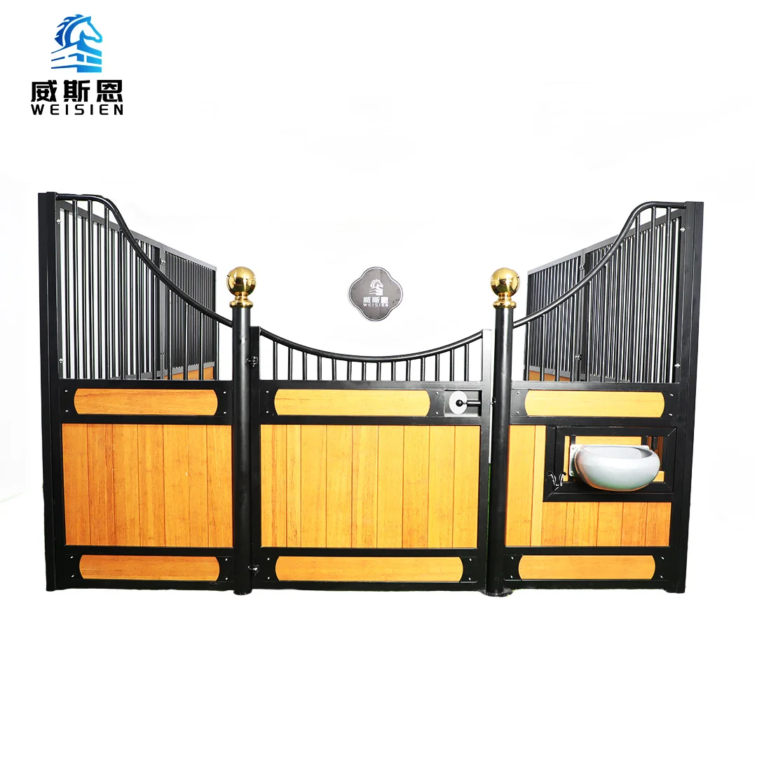 Classic High Quality Cheap Strong Portable Safety Galvanised Steel Wooden Bamboo Filler Horse Stables
