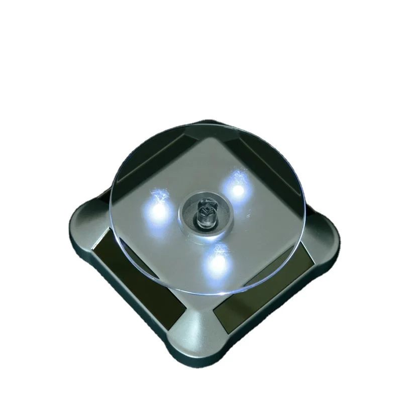 
360 Solar Powered Rotating Display Stand for Jewelries Cellphones Glasses Watch Show 