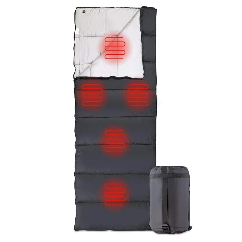 Lightweight Heated Sleeping Bag Electric 5V Warmer Heating Pad Backpacking Powered by Rechargeable Power Bank for Camping