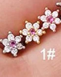 20G Stainless Steel Colorful CZ Cartilage Earrings Flower Butterfly Moon Stud Earring Pierce Helix Jewelry Tragus Piercing