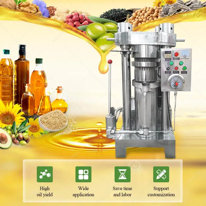 Olive Presse a Huile Mangue Arachide Hydraulique Extruder Cocoa Bean Ground Nut Oil Pressing Extract Machine