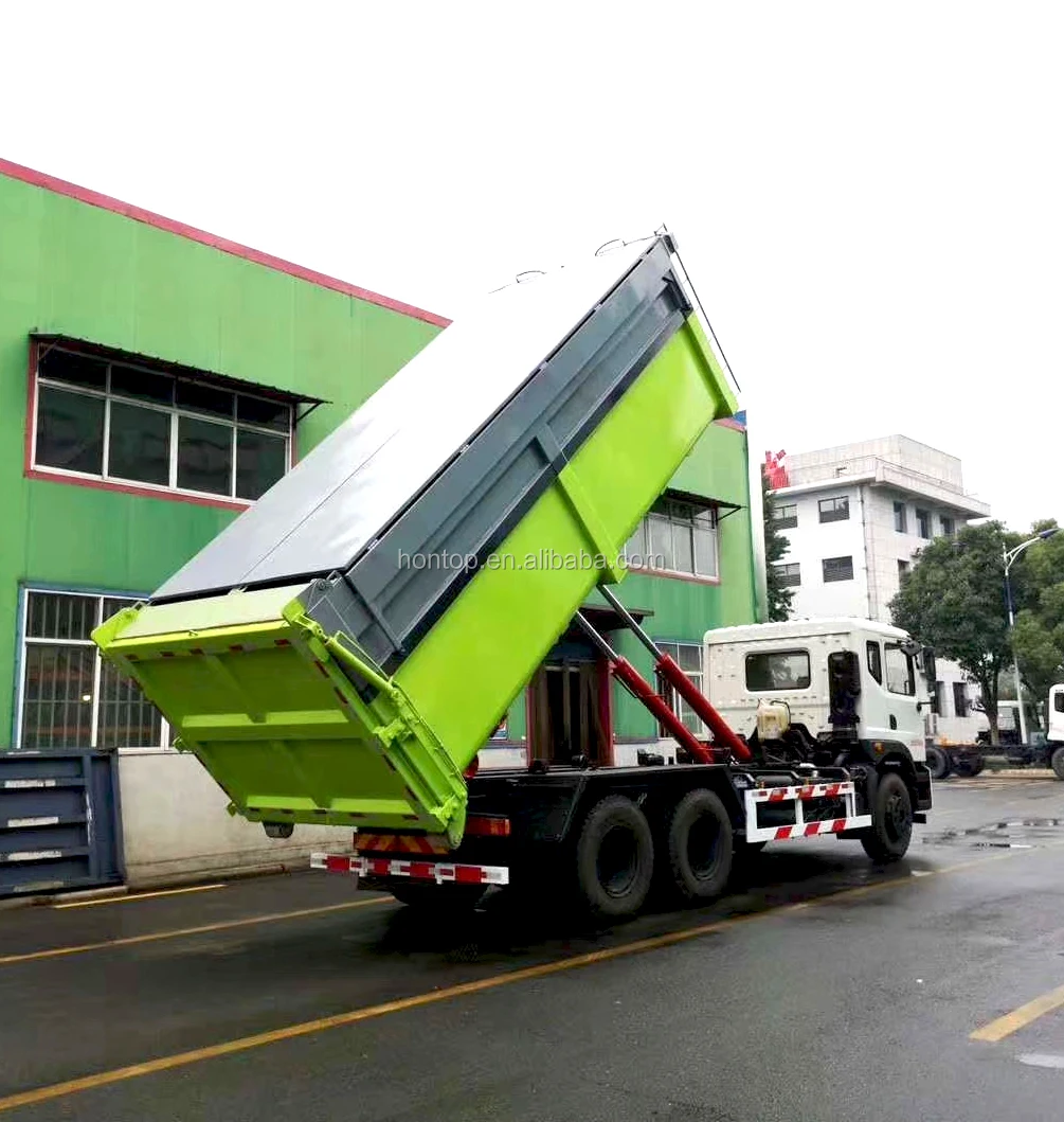 6X4 New DongFeng 25m3 hydraulic detachable container garbage trucks