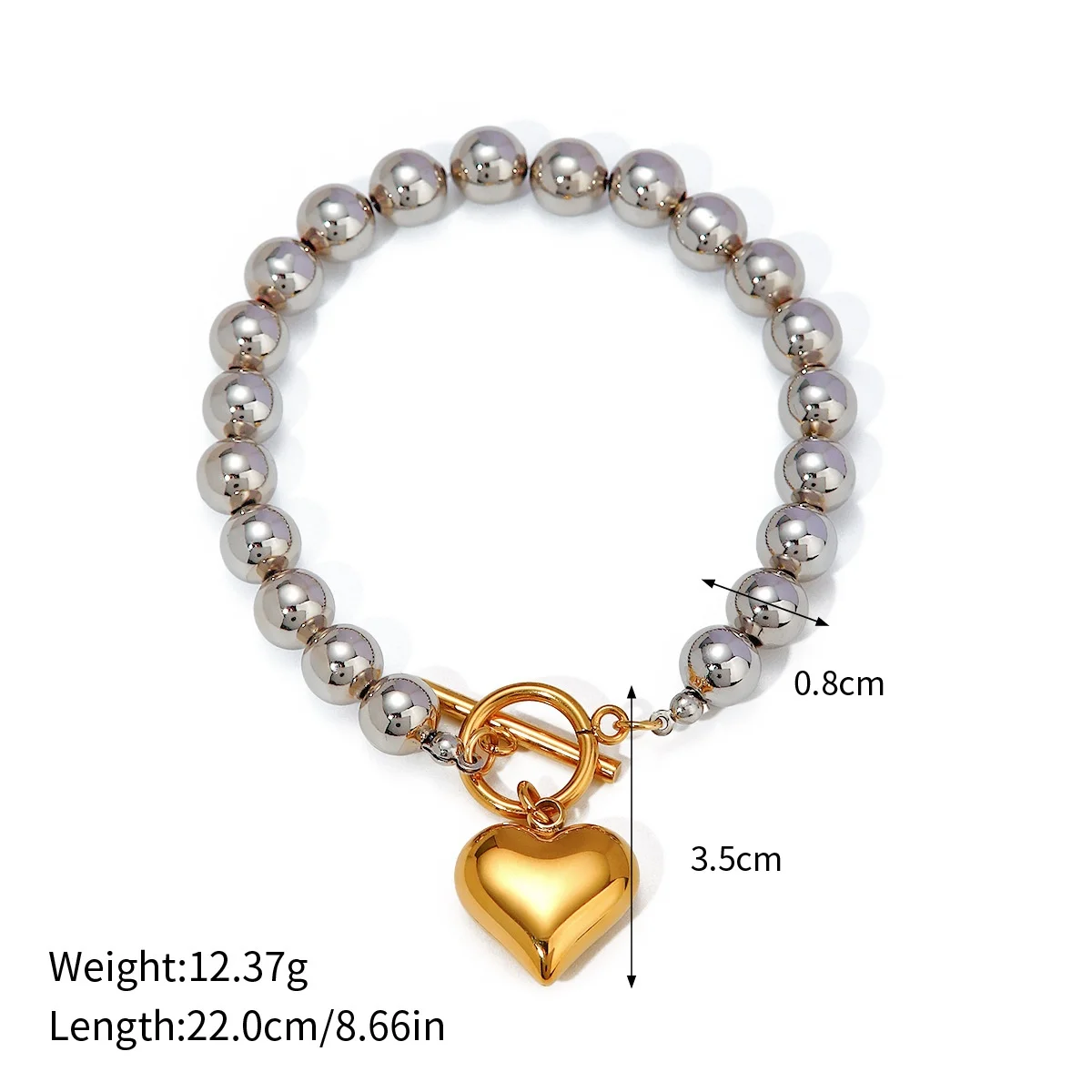 INS Fashion Jewelry 18K Gold Plated Stainless Steel Sliver Beaded Bracelet Stainless Steel Bracelet Women Gifts