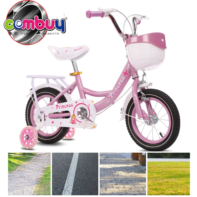 Princess pink learning kids bike bicycle with training wheels