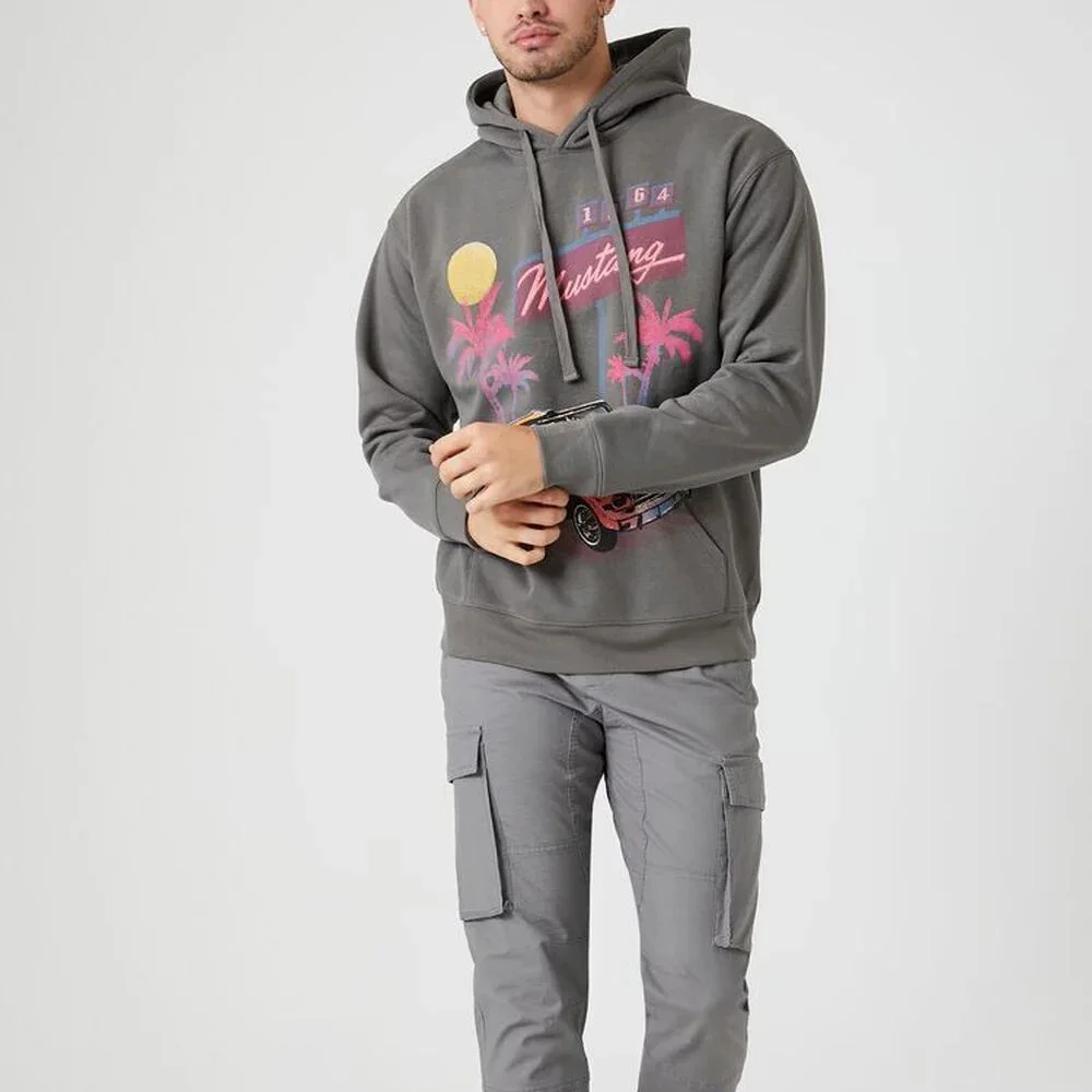 2024 Latest Design Accept Custom OEM High Quality 1964 Mustang Drawstring Hoodie