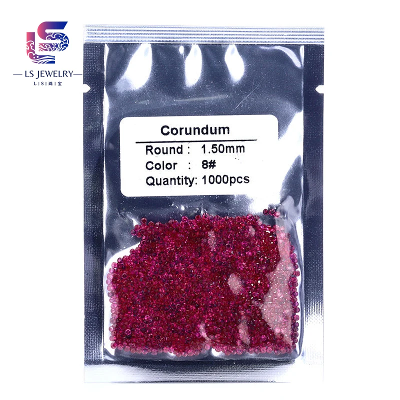 Wholesale Price Round Cut Small Size 1-3mm 1 Bag = 1000pcs Aa Grade 8# Ruby Corundum