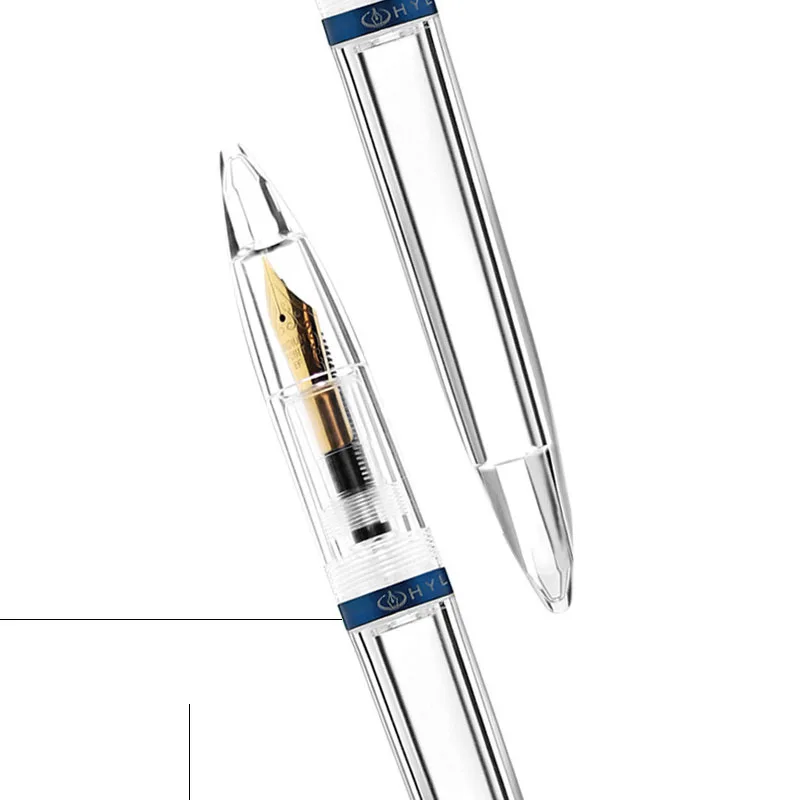 
Extra-fine transparent demonstration color ink fountain pen, large-capacity drip type acrylic pen barrel ink storage fountain pe 