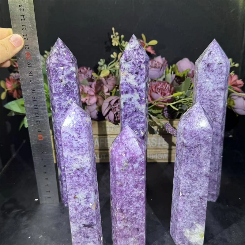 Wholesale Price Crystal Tower Natural Purple Mica Tower Purple Mica Point For Sale