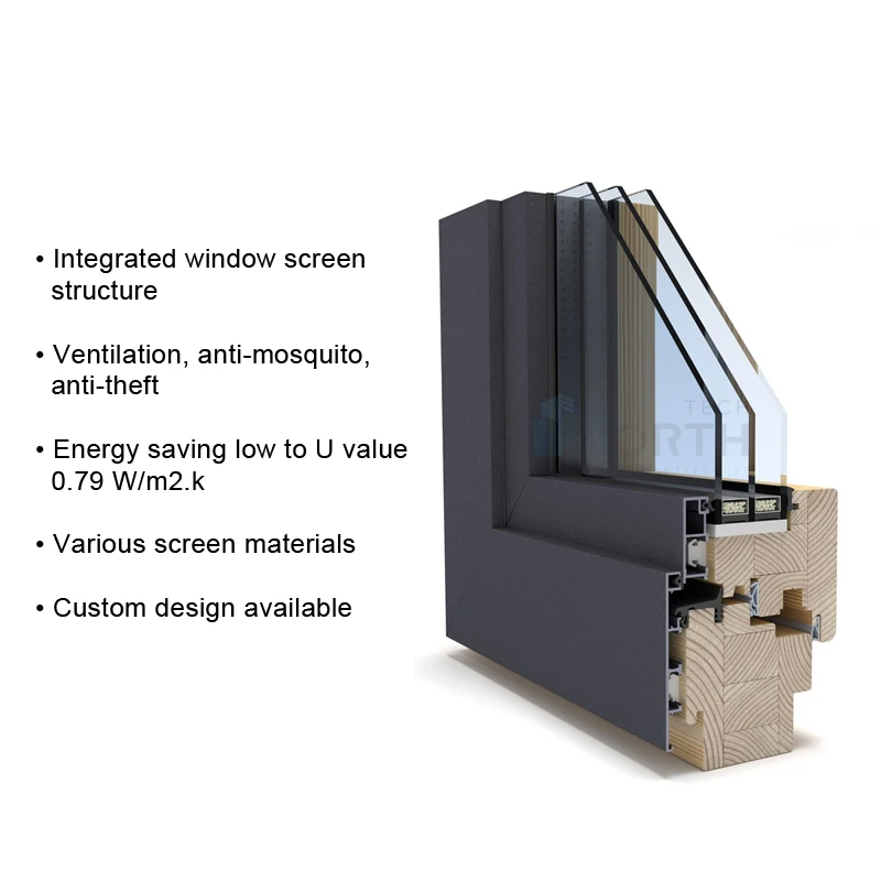 Egress Casement Window Top Selling Products Simple Design Double Crank Aluminium And Wood Sash Windows