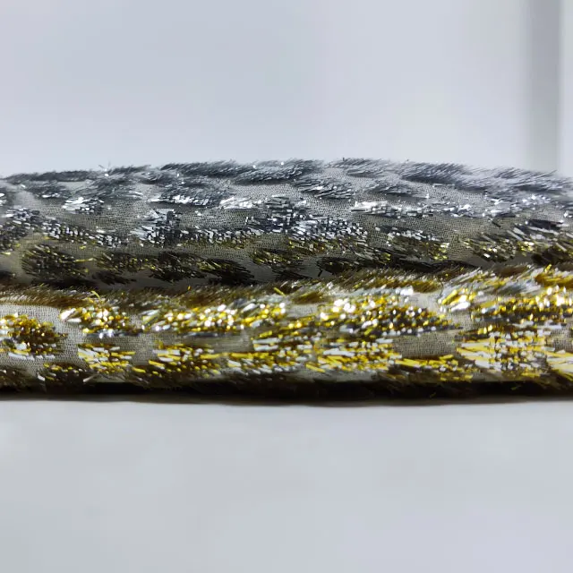 designer fabric italian metallic jacquard fabric 100 pure silk fabric for woman gold silver jacket