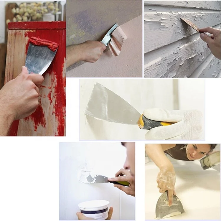 Customized Painter Tool Stainless Steel Putty Knife Flexible Scraper for Taping and  Scraping Paint and Drywall